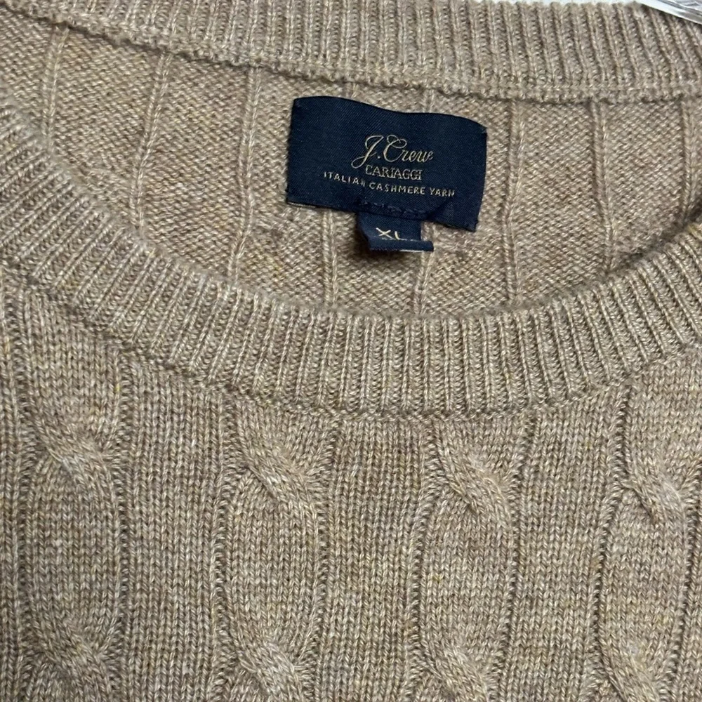 GC JCREW  Men’s Cable Knit Cashmere pullover sweater in Camel size XL